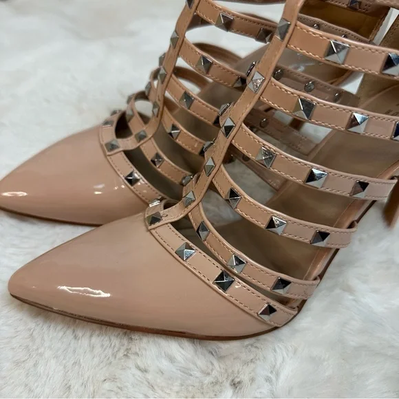 Mix No. 6 Danela Pumps Sugar Maple Beige Studded Straps Stiletto Heels Size 9 - Picture 7 of 10